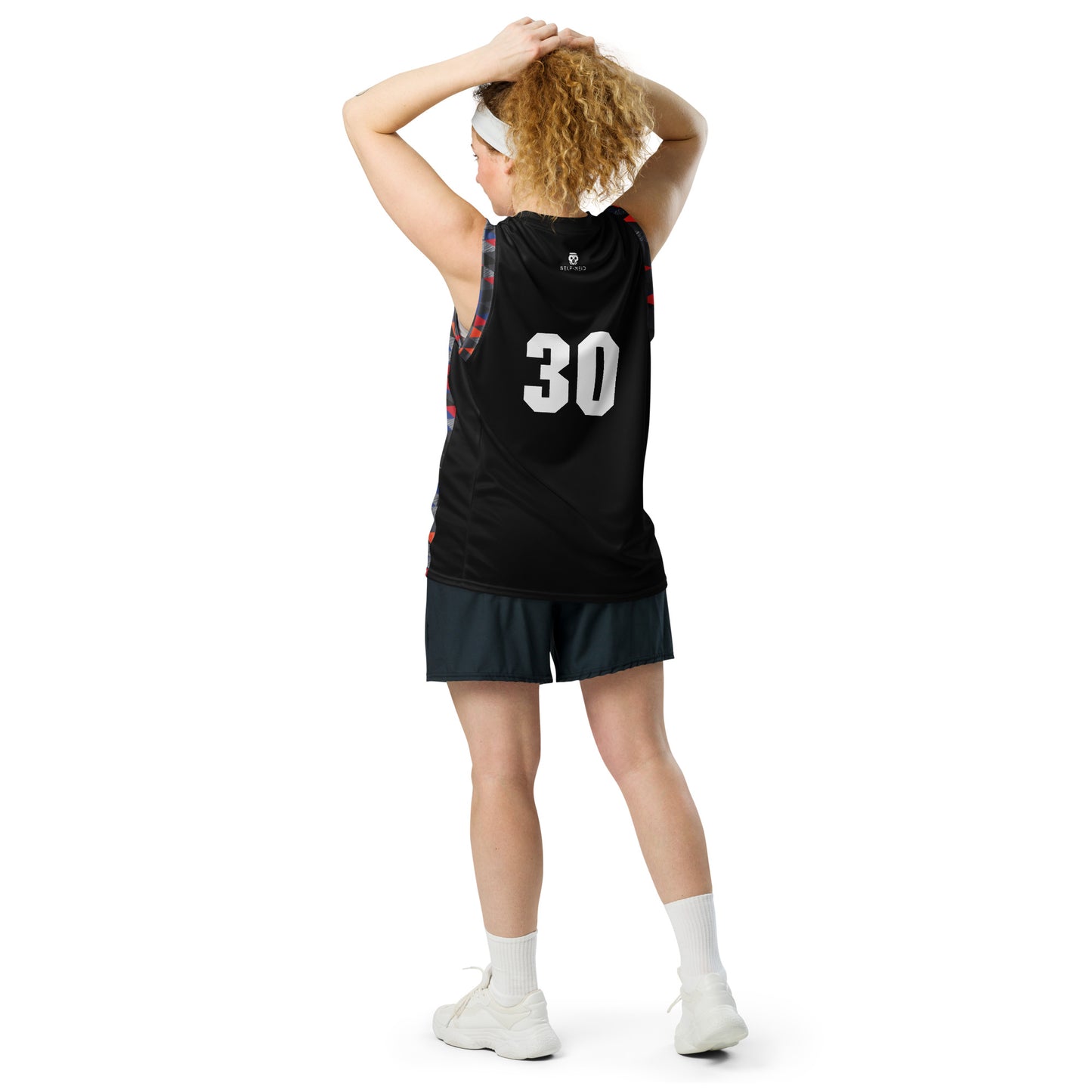 Geometric Unisex Recycled Basketball Jersey