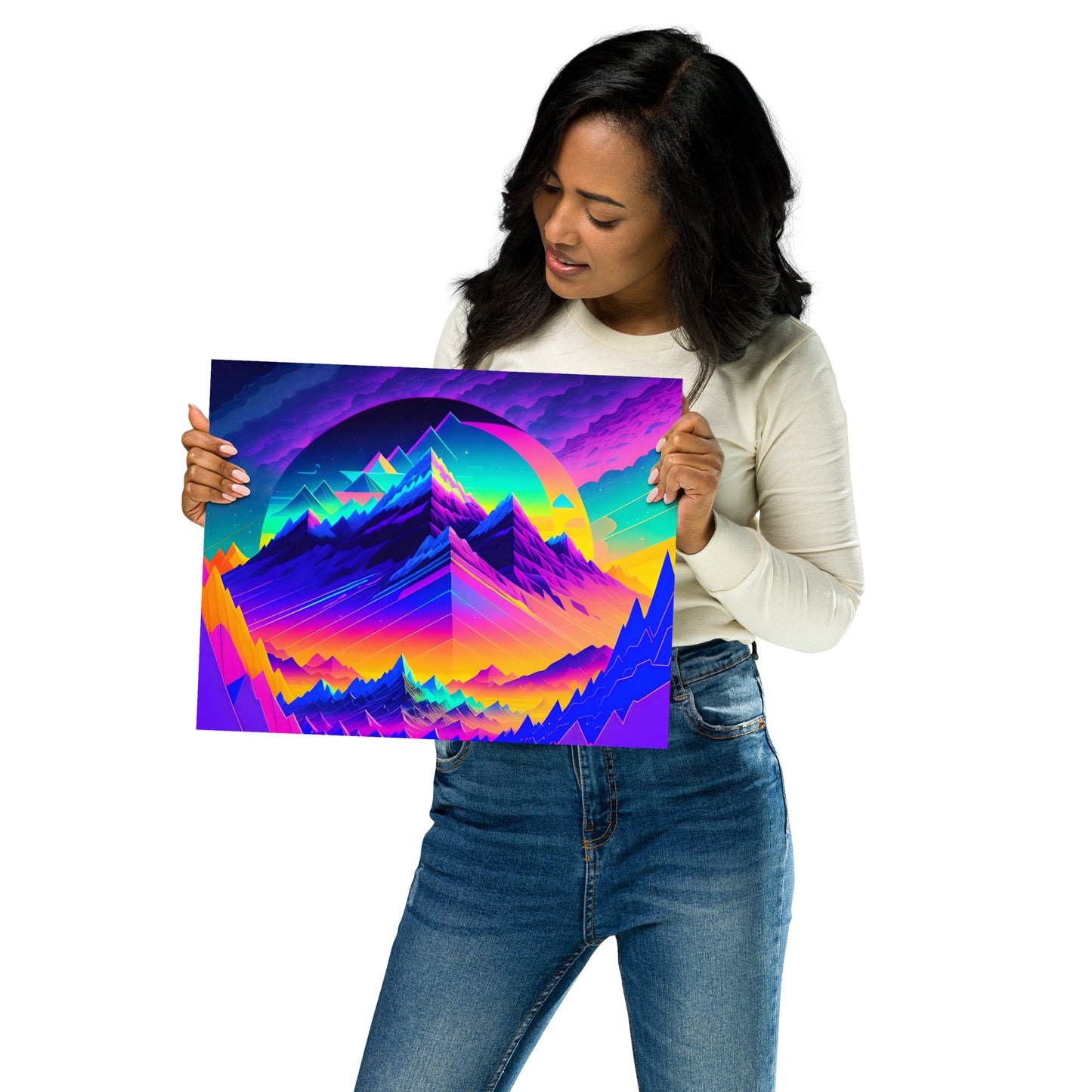 Abstract Mountain Peaks 1 Poster