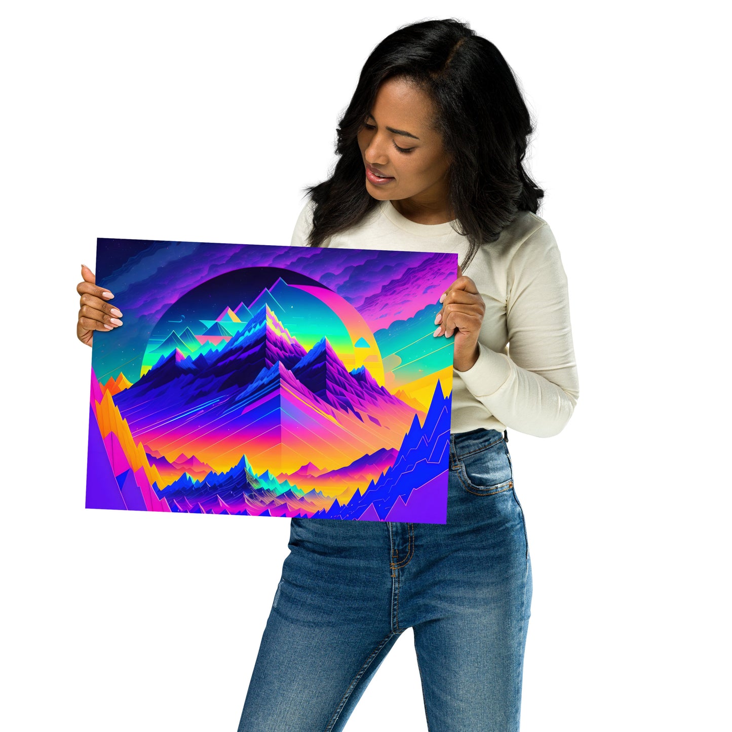 Abstract Mountain Peaks 1 Poster