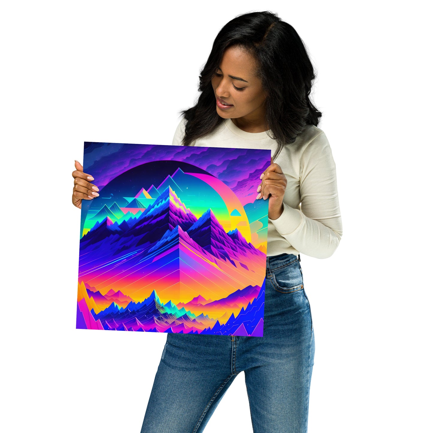 Abstract Mountain Peaks 1 Poster