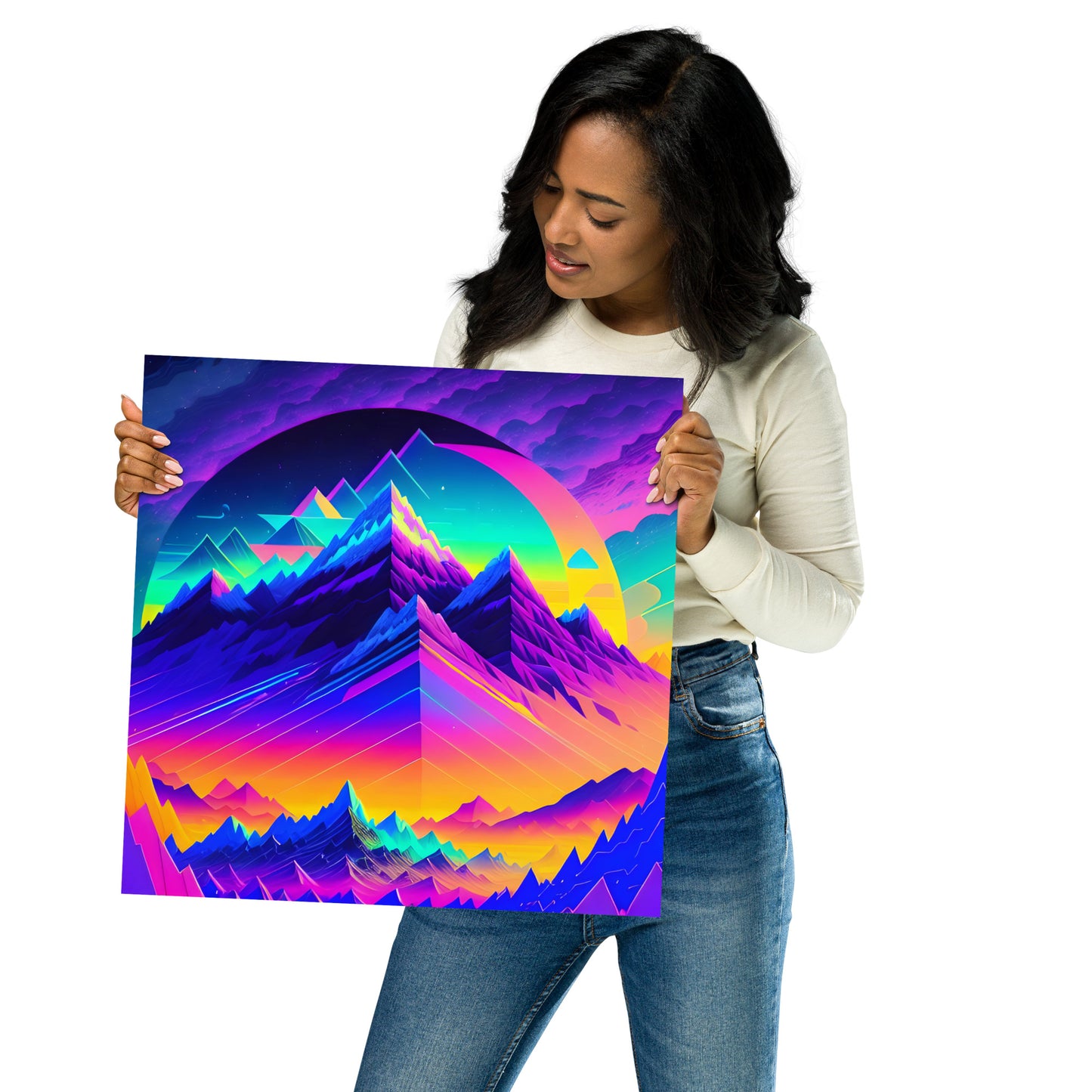 Abstract Mountain Peaks 1 Poster