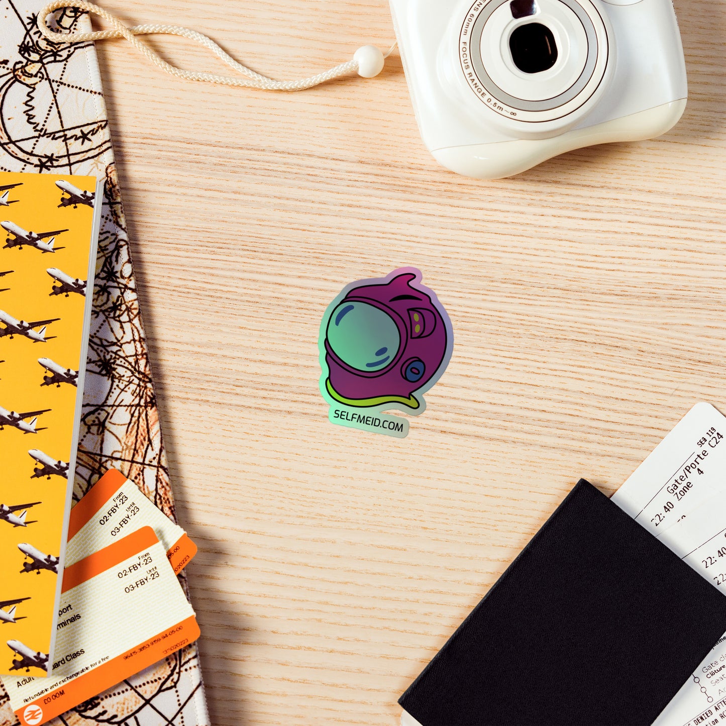 Astronaut Helmet Holographic Stickers