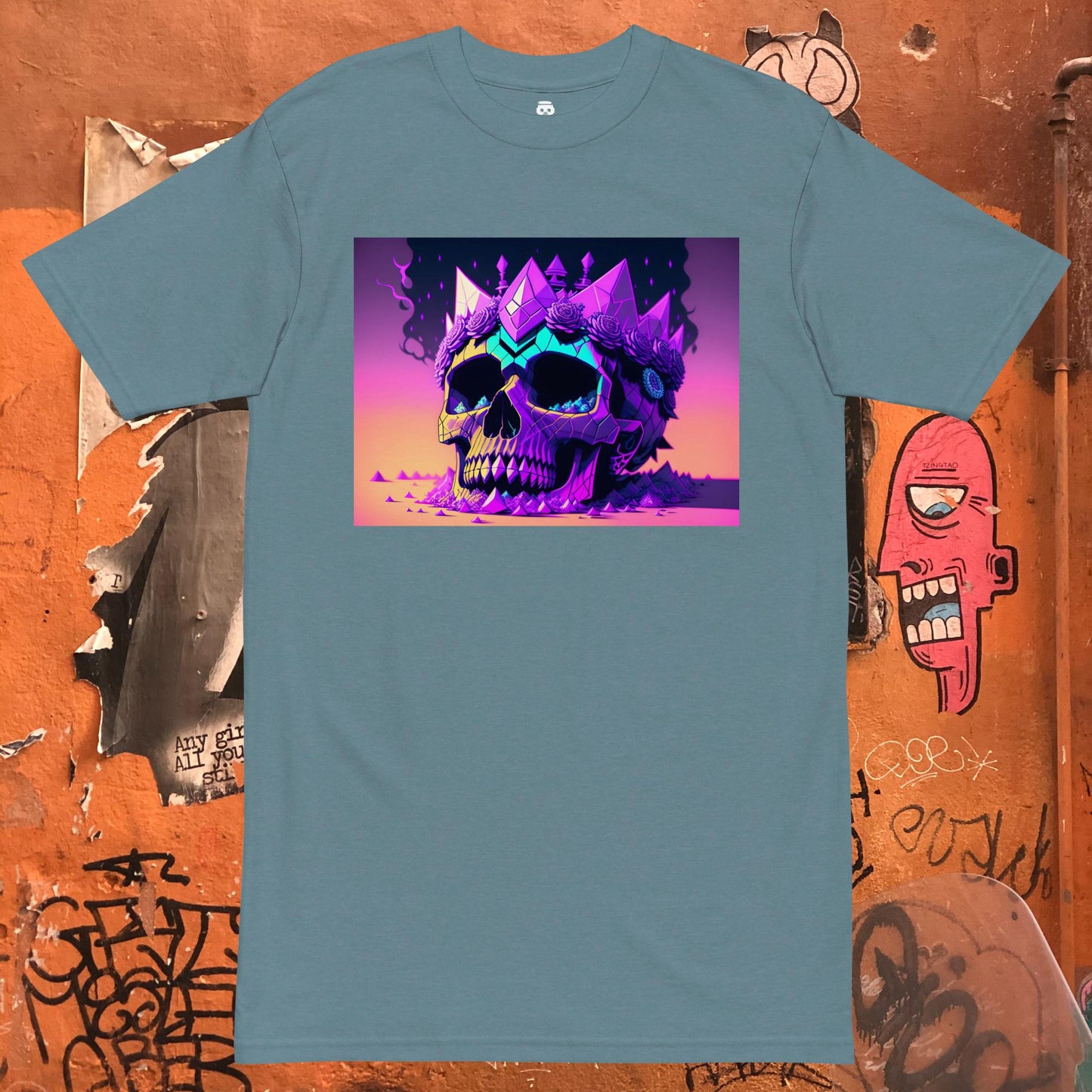 Cyberpunk Skull Men’s Premium Heavyweight Tee