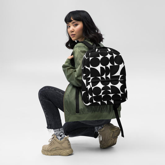 Geometric B&W Medium Backpack