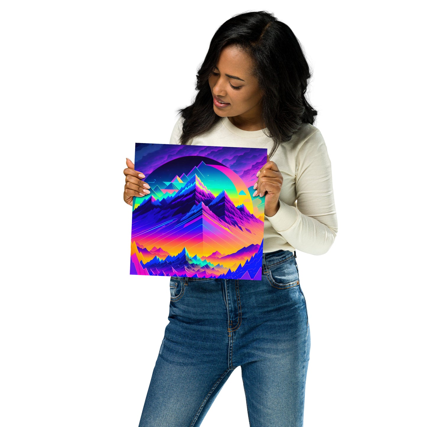 Abstract Mountain Peaks 1 Poster