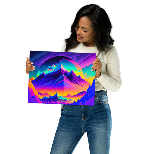 Abstract Mountain Peaks 1 Poster