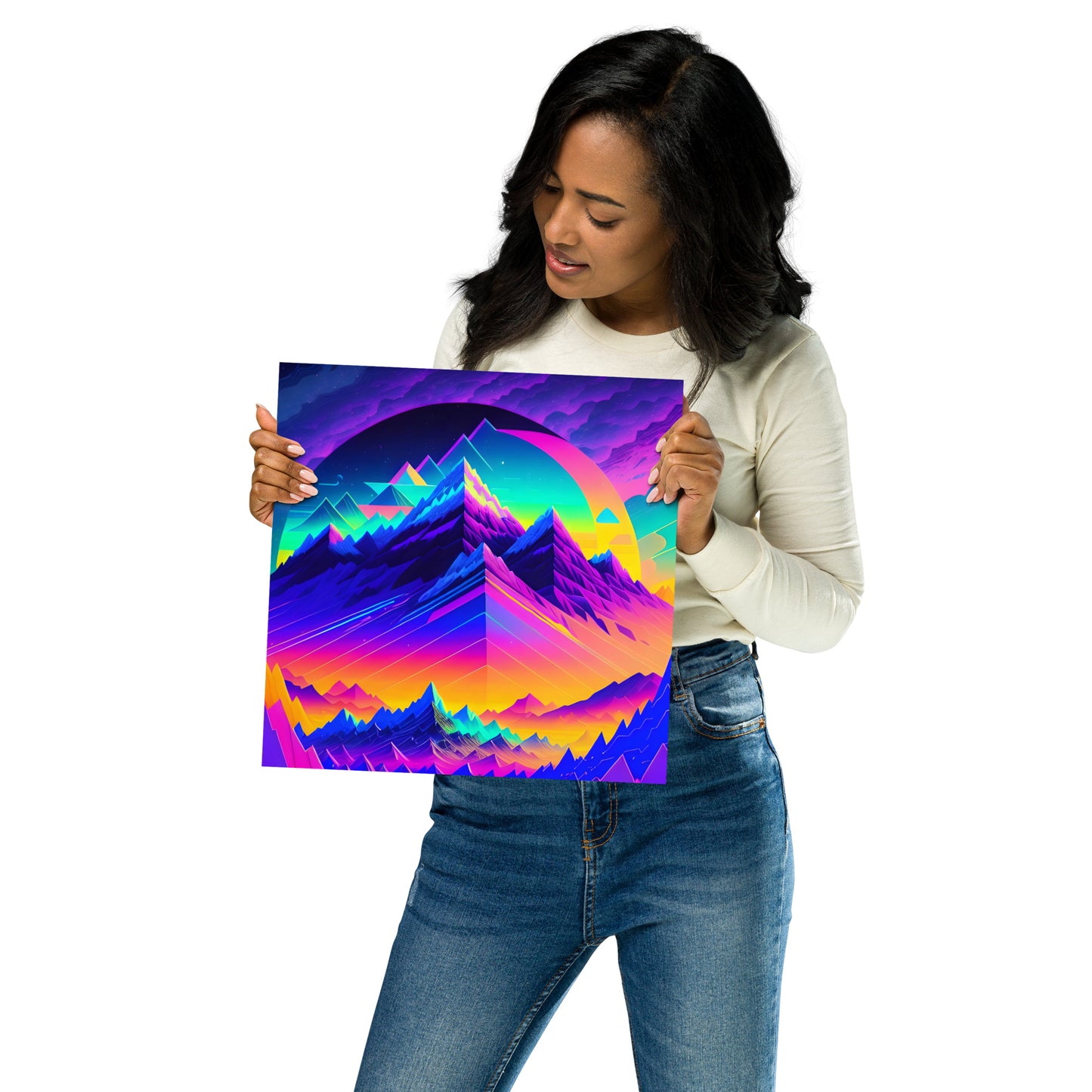 Abstract Mountain Peaks 1 Poster