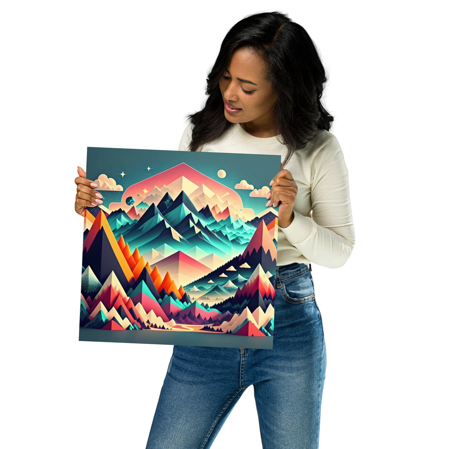 Abstract Mountain Peaks 2 Poster