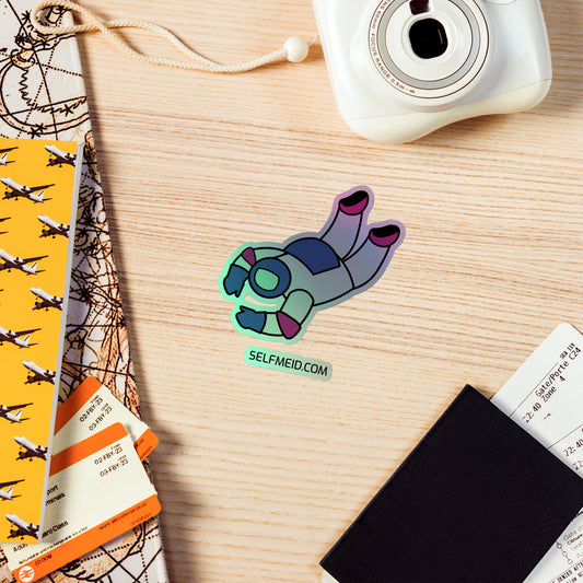 Astronaut Floating Holographic Stickers