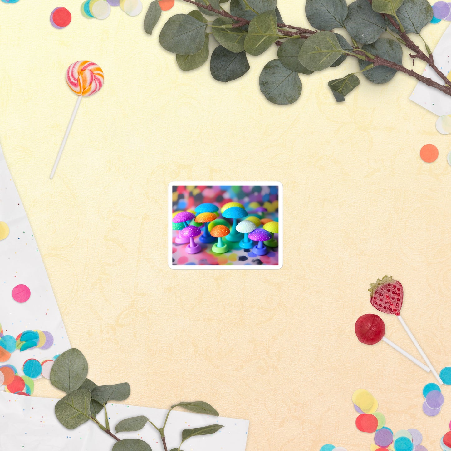 Colorful Mushrooms Bubble-free Stickers