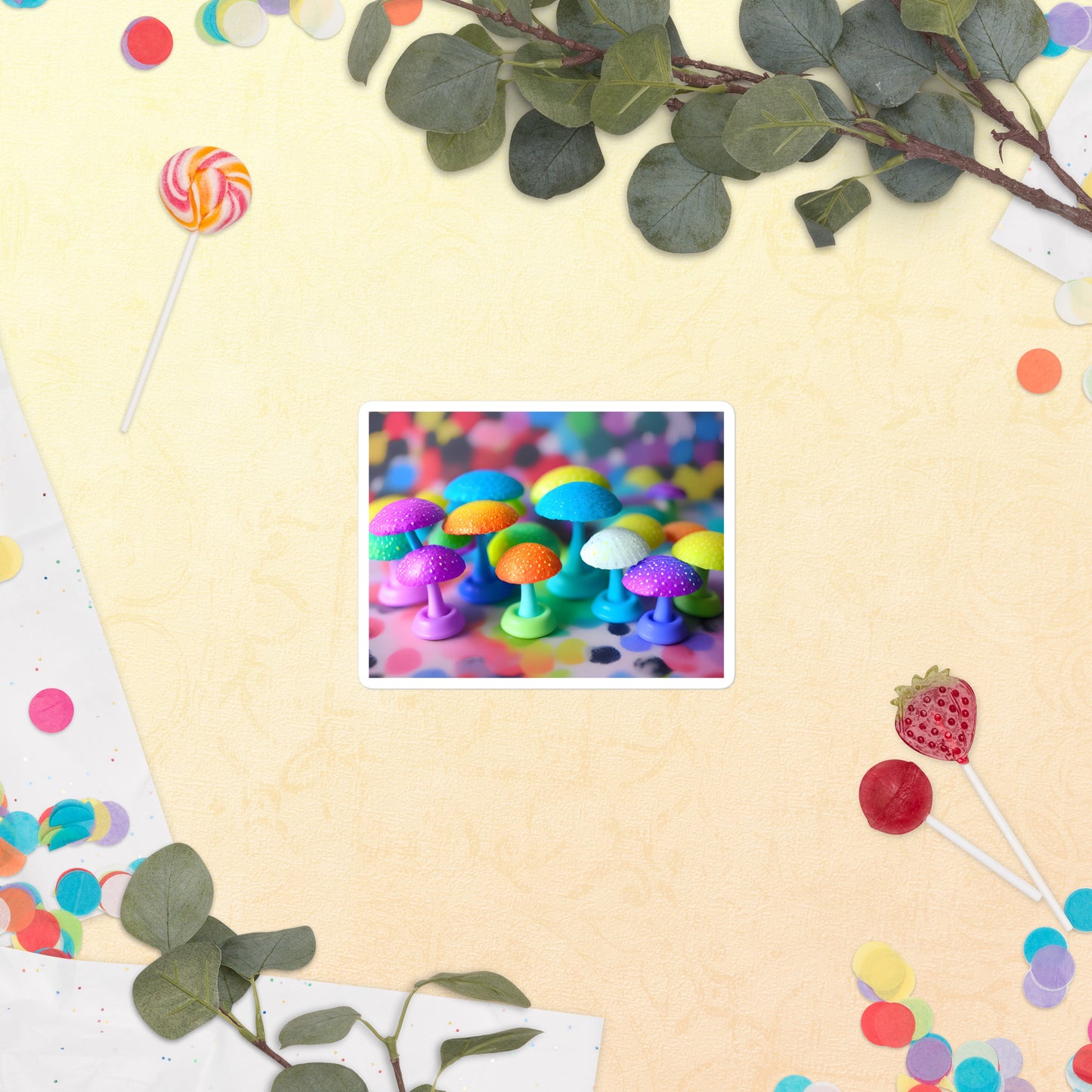 Colorful Mushrooms Bubble-free Stickers