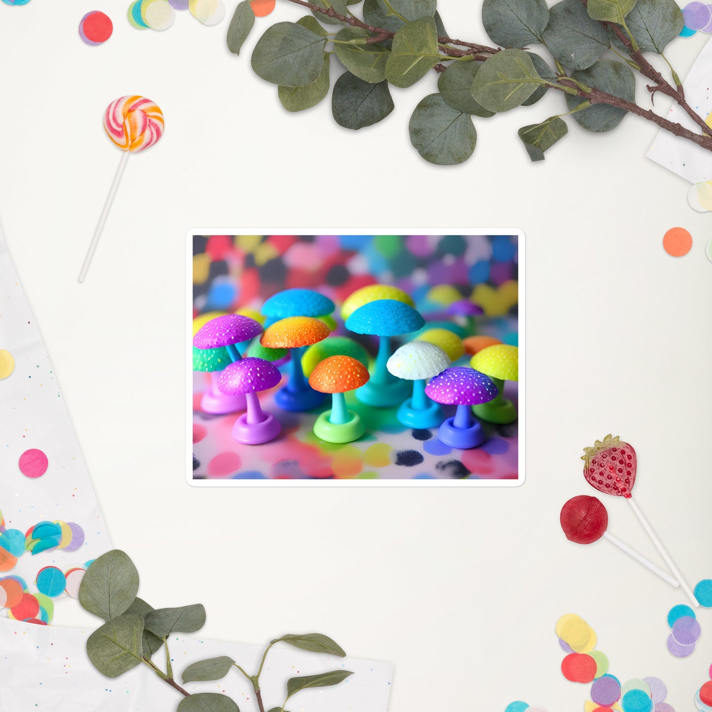 Colorful Mushrooms Bubble-free Stickers
