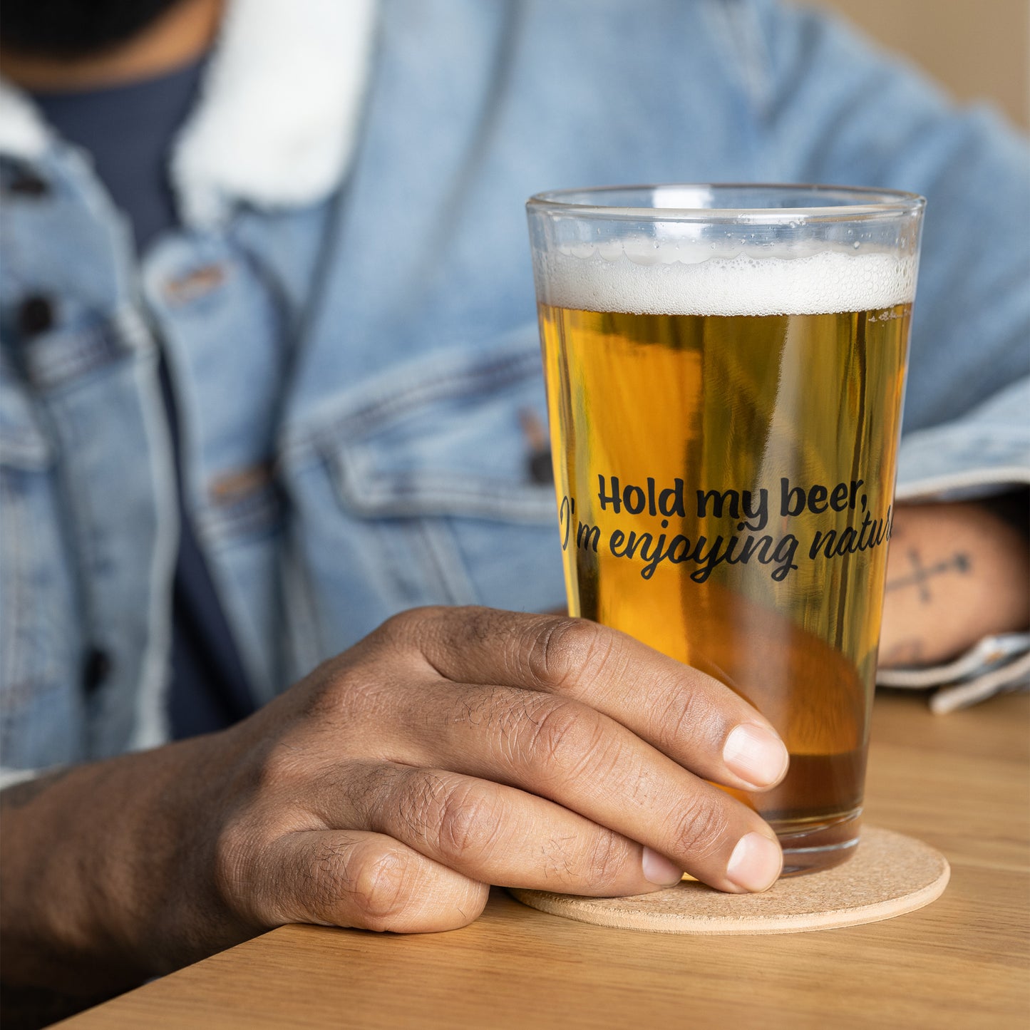 "Hold my beer" pint glass